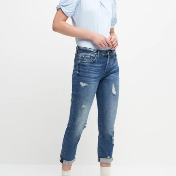 7 For All  Mankind JOSEFINA WITH DESTROY & RELEASED HEM IN ALFRED - Picture 1 of 3